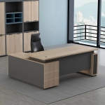 Bàn Giám Đốc Thiết Kế Chân Phối Nan Trang Trí - BGD176