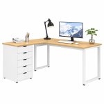 Bàn IKEA Góc L Chân Sắt 1 Hộc - IK5