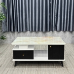 Bàn Trà Sofa Mặt Vân Đá 2 Hộc Tủ Hiện Đại - BT27