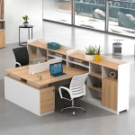 Cụm Bàn Làm Việc 2 Người Gỗ Công Nghiệp Kết Hợp Kệ - BC109