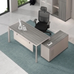 Bàn Giám Đốc Góc L Chân Sắt Cao Cấp - BGĐ23