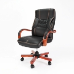 Ghế Giám Đốc Da Cao Cấp Tay Gỗ Uốn Cong Sang Trọng - GGD88