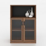 Tủ Tài Liệu Gỗ Dáng Lửng 2 Cánh Kính - THS61