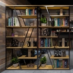 Tủ Tài Liệu Gỗ Liền Kệ Khung Sắt Hiện Đại - THS204