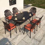 Bàn Sân Vườn Nhôm Đúc Oval Sang Trọng - SV53