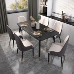 Bàn Ăn Mặt Đá Phiến Màu Đen Cao Cấp - BA5