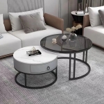 Bàn Trà Sofa Mặt Đá PARADO Chân Sắt Sơn Tĩnh Điện - BT20