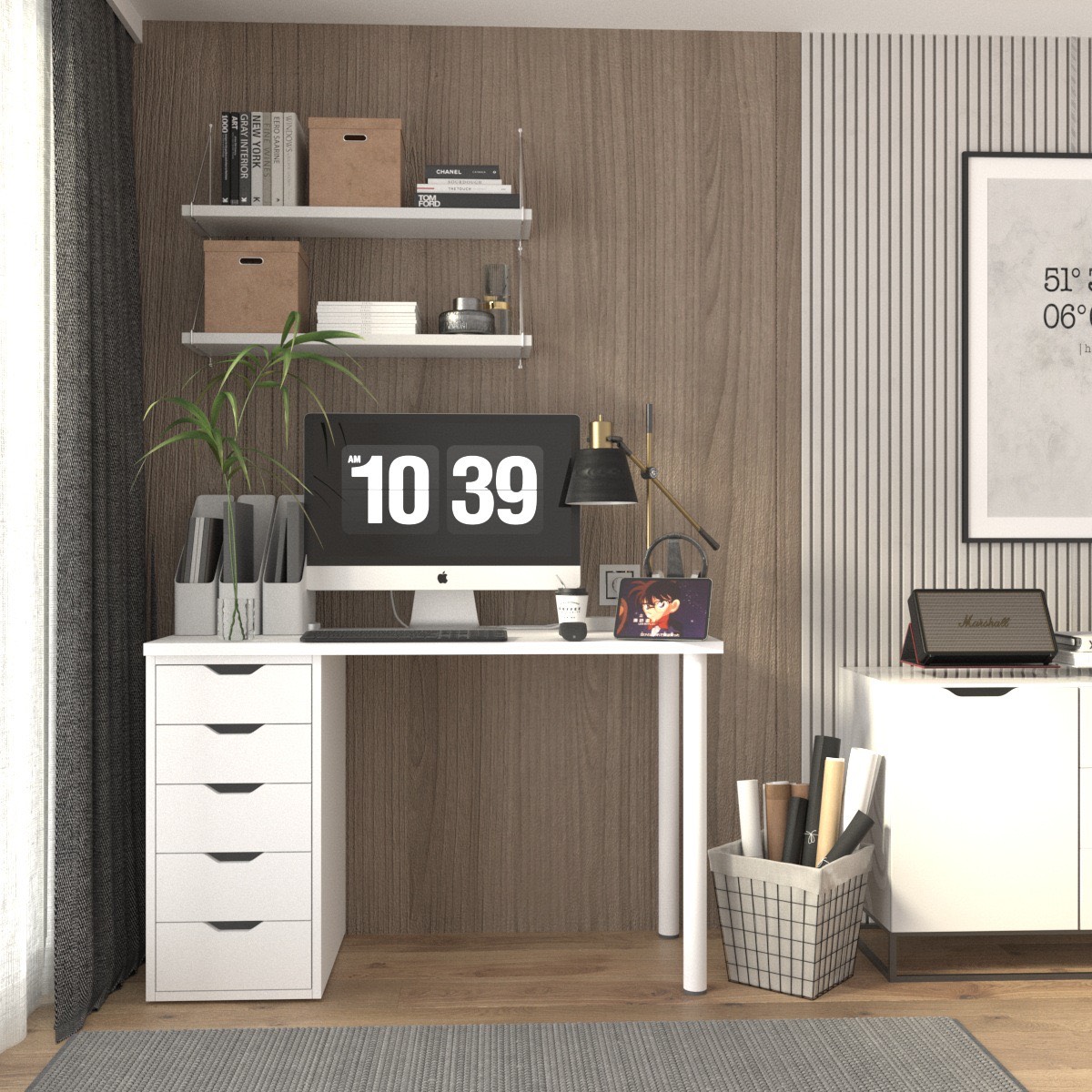 Bàn Làm Việc Hộc IKEA Ngăn Kéo - IK1