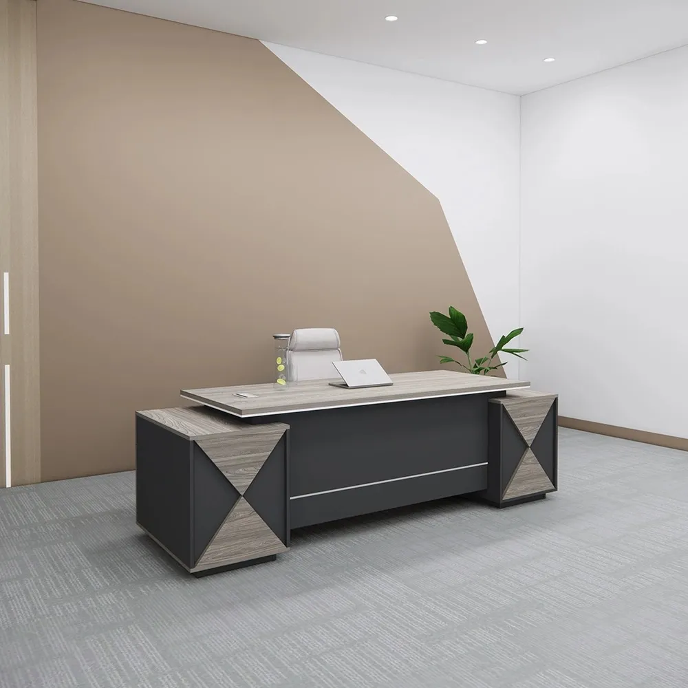 Bàn Giám Đốc Chữ L Chân Vát Tích Hợp Tủ Phụ Đa Năng - BGD203