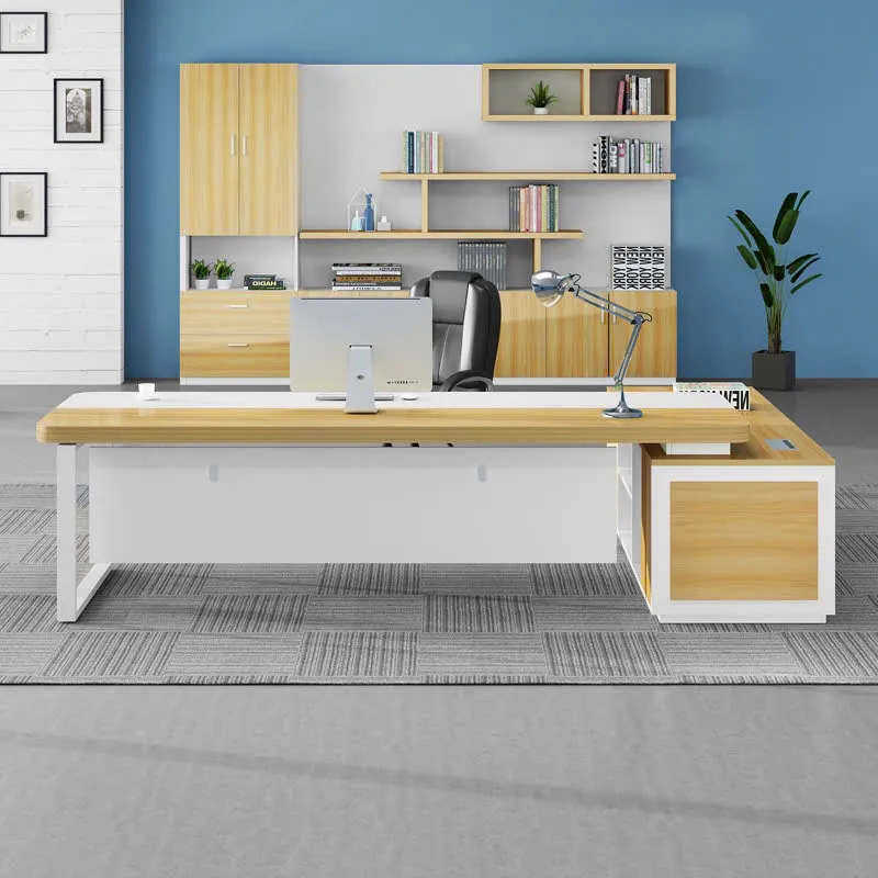 Bàn Giám Đốc chữ L Hiện Đại Kèm Tủ Lưu Trữ - BGD147