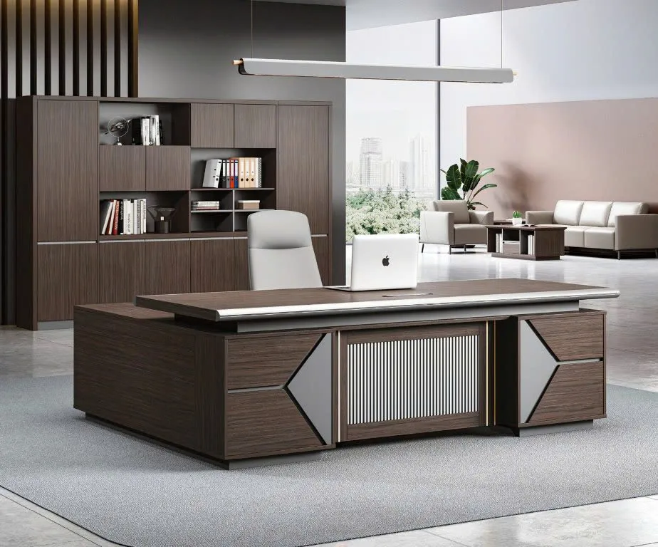 Bàn Giám Đốc Hai Tủ Góc L Phong Cách Hiện Đại Sang Trọng - BGD155