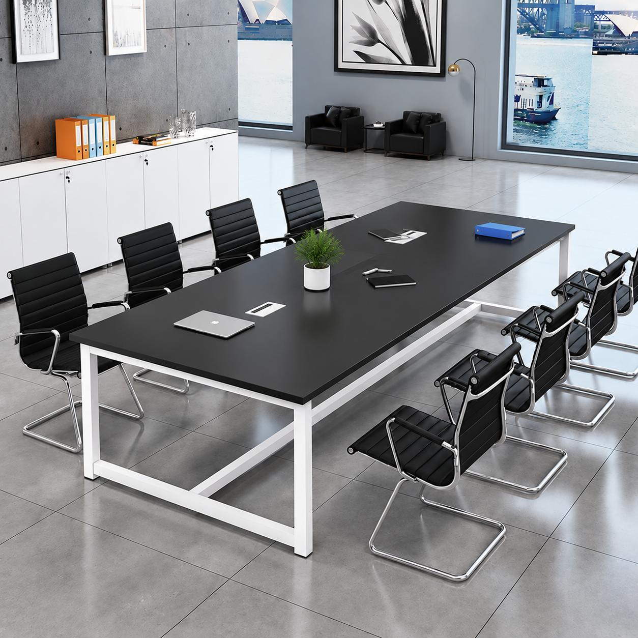 Bàn Họp 240x120x75cm Chân Sắt Màu Trắng Sơn Tĩnh Điện - BH56