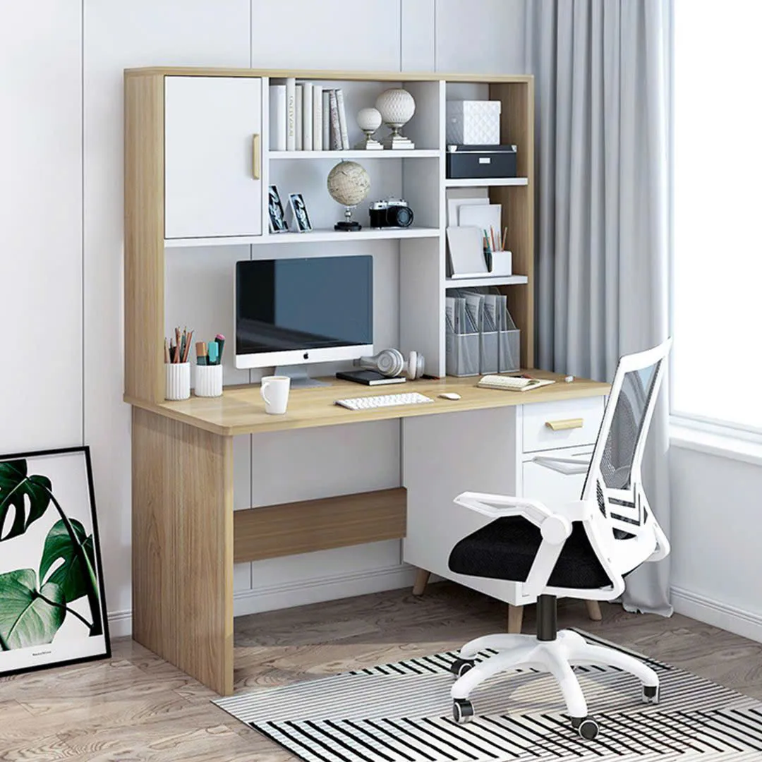 Bàn Làm Việc Gỗ Đa Năng Có Kệ Sách & Tủ Kín - BG65
