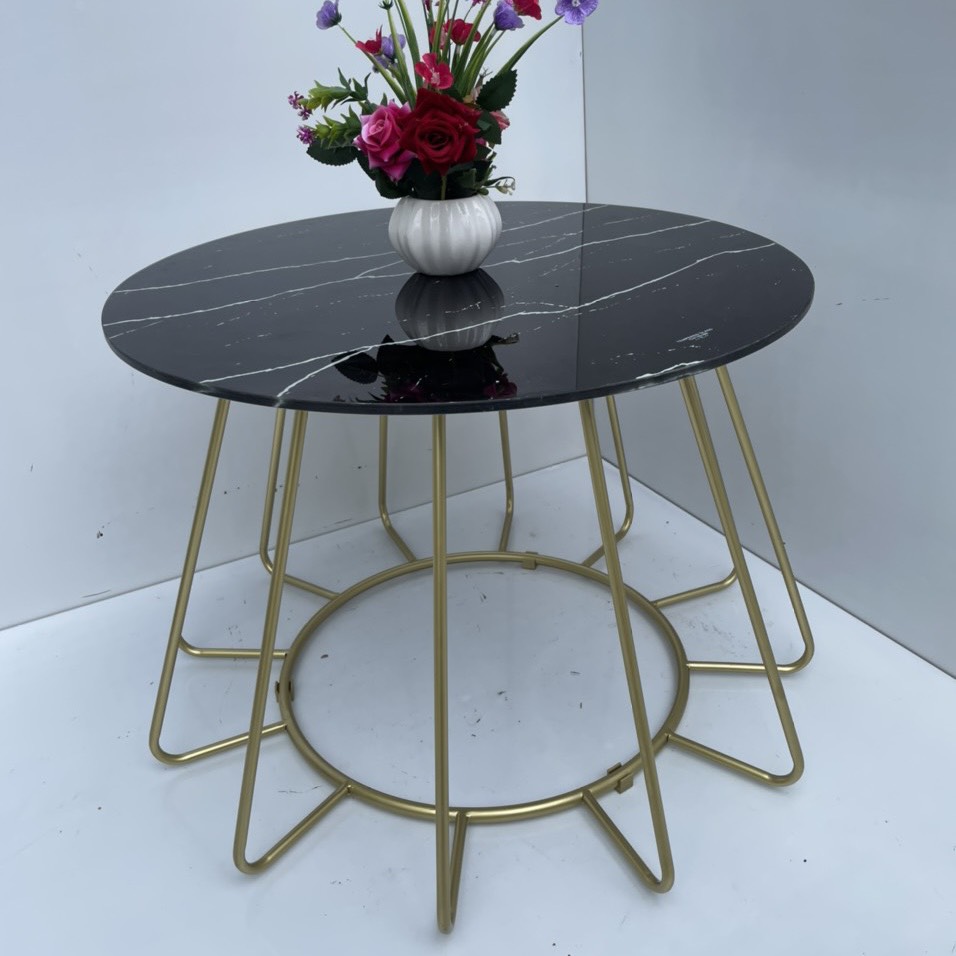 Bàn Trà Sofa Mặt Tròn Khung Sắt - BT9