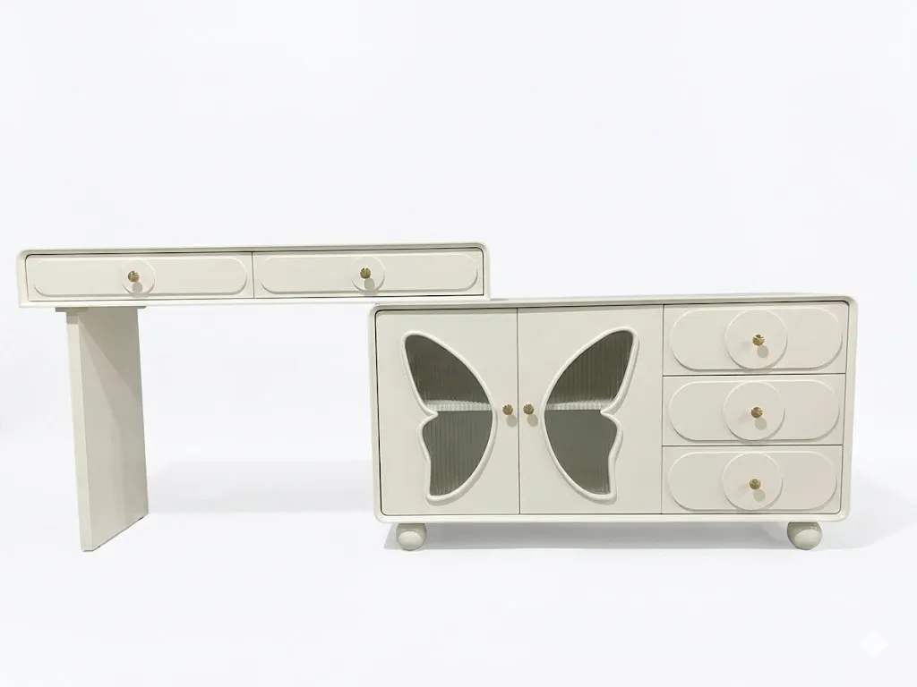 Bàn Trang Điểm Kèm Tủ Đựng Mỹ Phẩm Thiết Kế Cánh Bướm Độc Đáo - BTD27