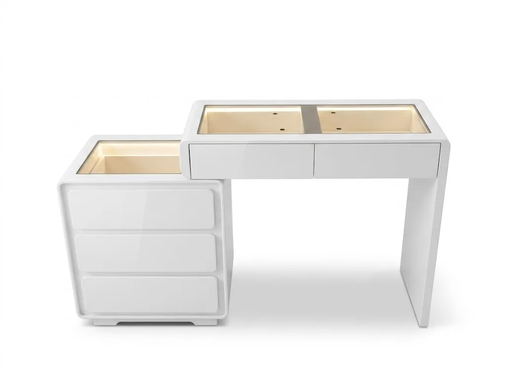 Bàn Trang Điểm Mặt Kính Cao Cấp Tủ Lưu Trữ Rộng Rãi - BTD50