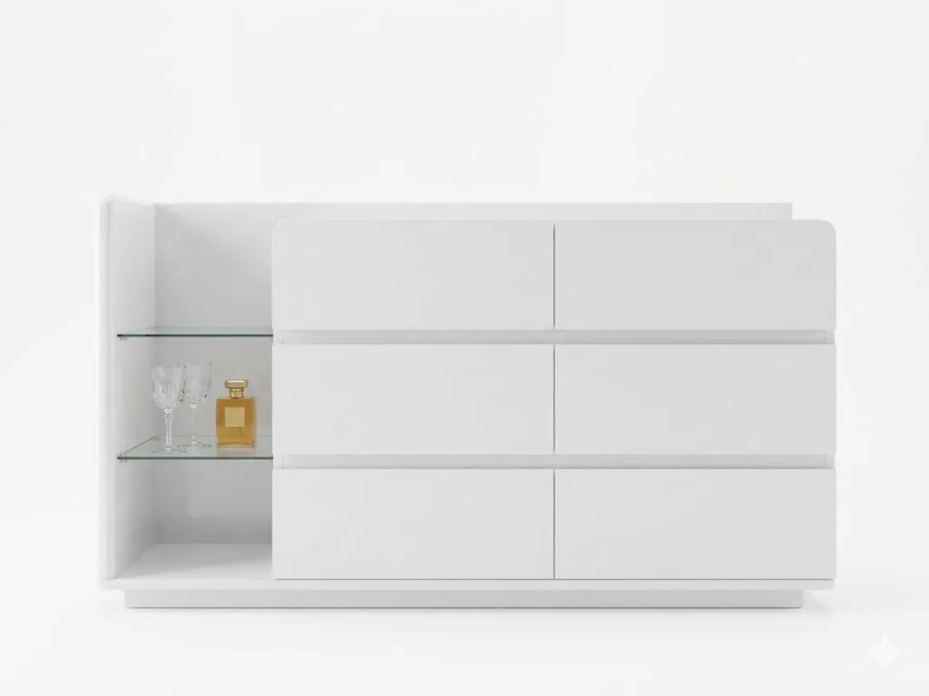 Bàn Trang Điểm Mini Tủ 6 Ngăn Kéo Kết Hợp 3 Ngăn Kệ Tiện Lợi  - BTD38
