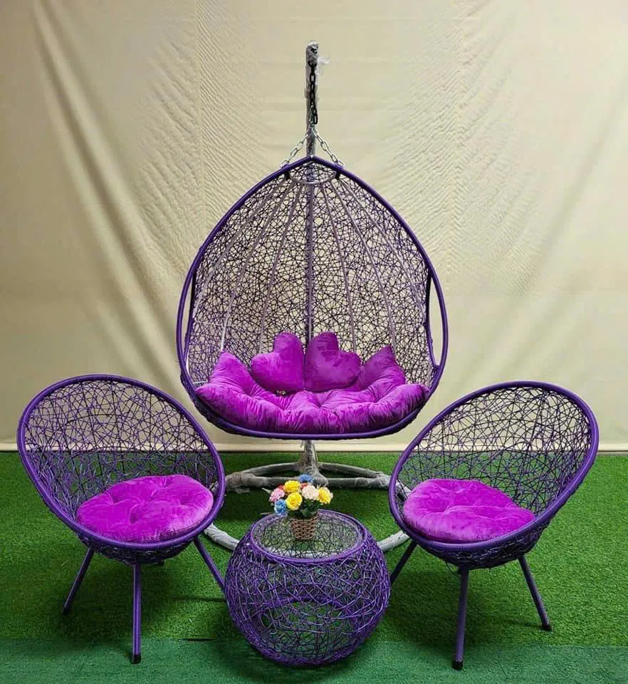 Bộ Bàn Ghế Xích Đu Mây Nhựa Đan Rối Cho Sân Vườn - SV82