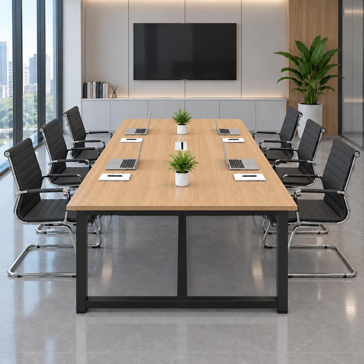Bàn Họp Chân Sắt 240x120cm Mặt Bàn Full 1 Màu BH60