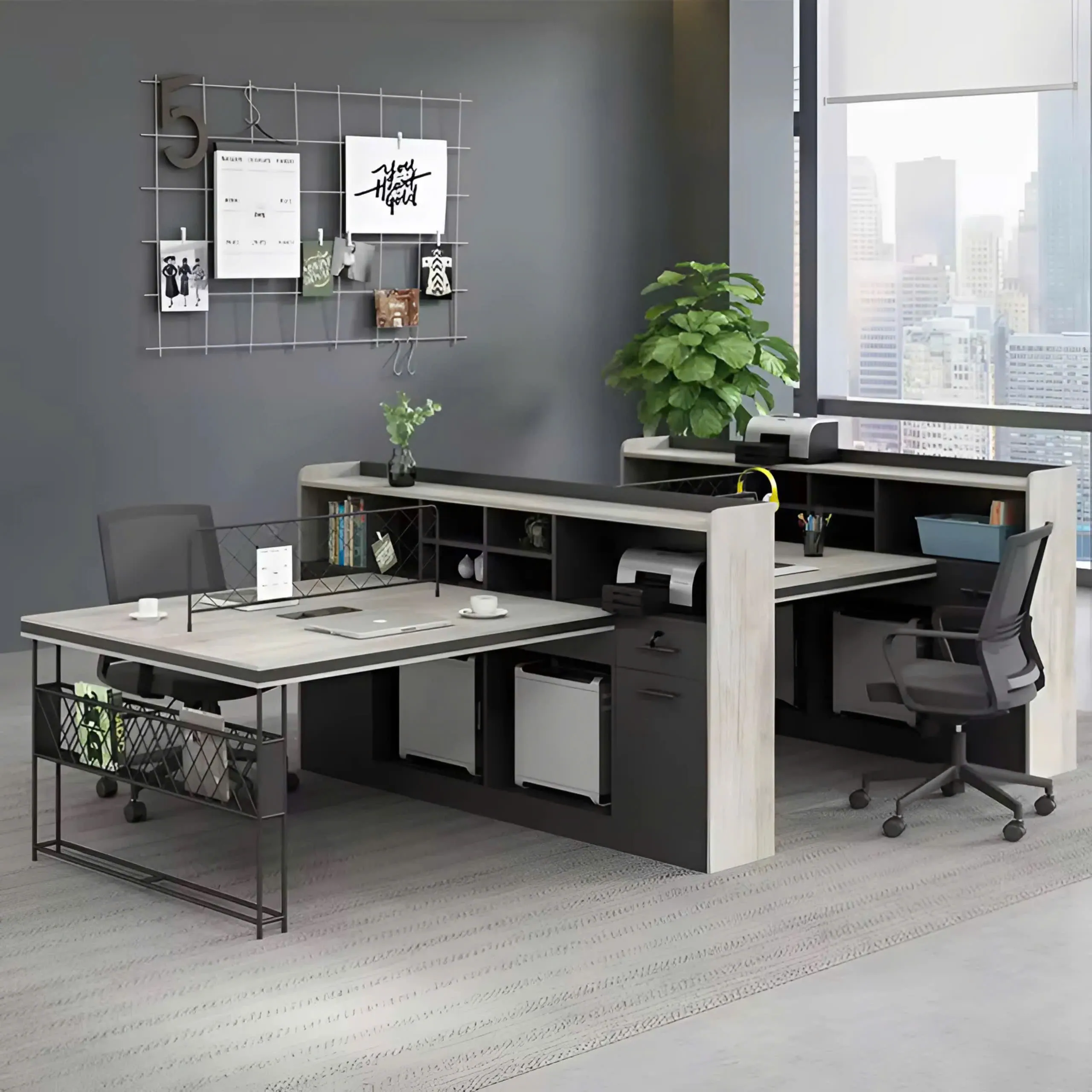 Cụm Bàn Làm Việc 4 Chỗ Thiết Kế Chuyên Nghiệp - BC68