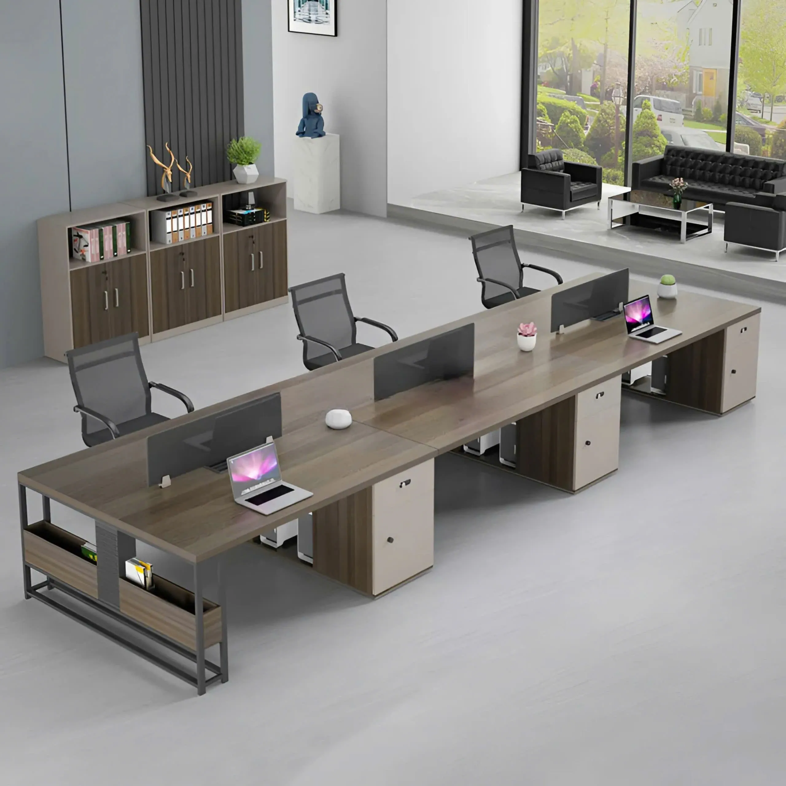 Cụm Bàn Làm Việc 6 Chỗ Đa Chức Năng Cho Nhóm Nhân Viên Hiện Đại - BC113