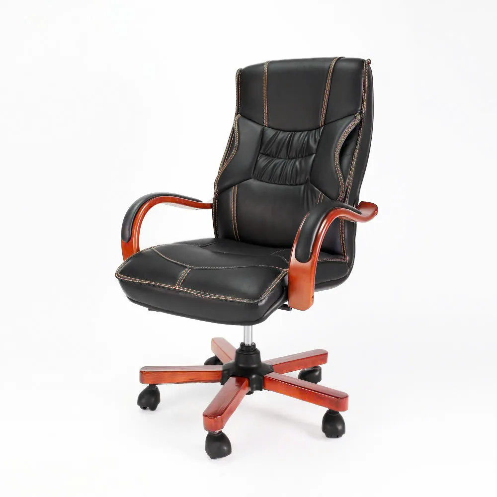 Ghế Giám Đốc Da Cao Cấp Tay Gỗ Uốn Cong Sang Trọng - GGD88