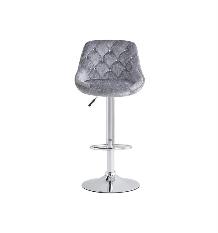 Ghế Bar Bọc Vải Nhung Lưng Nút Thắt - QB5