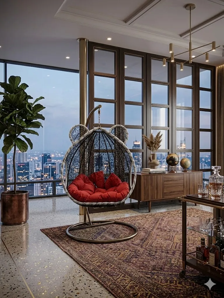 Ghế Xích Đu Đôi Tai Gấu Dễ Thương Trang Trí Sân Vườn - SV76