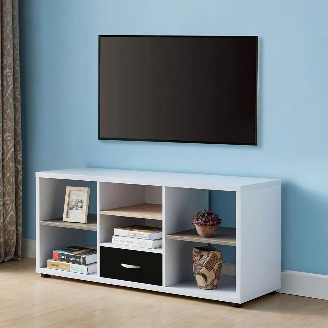 Kệ Tivi Gỗ 3 Ngăn Kệ Có Hộc Kéo Trung Tâm - KTV23