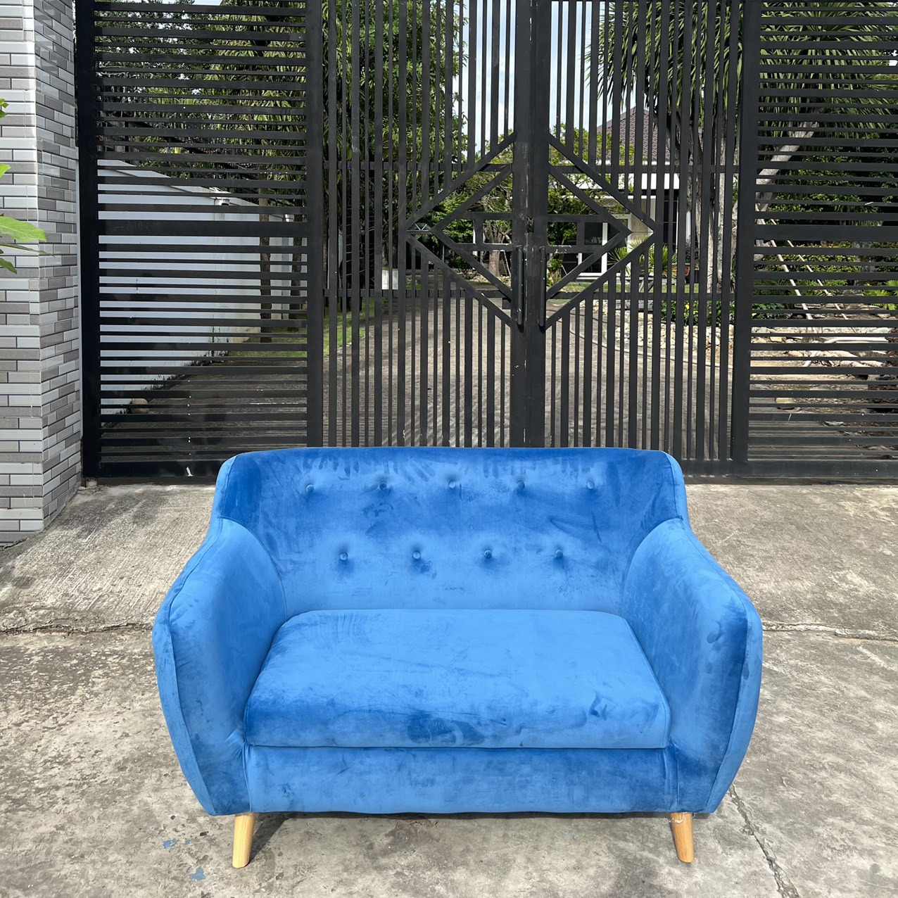 Sofa Băng Xanh Nhung Giá Rẻ - SF1
