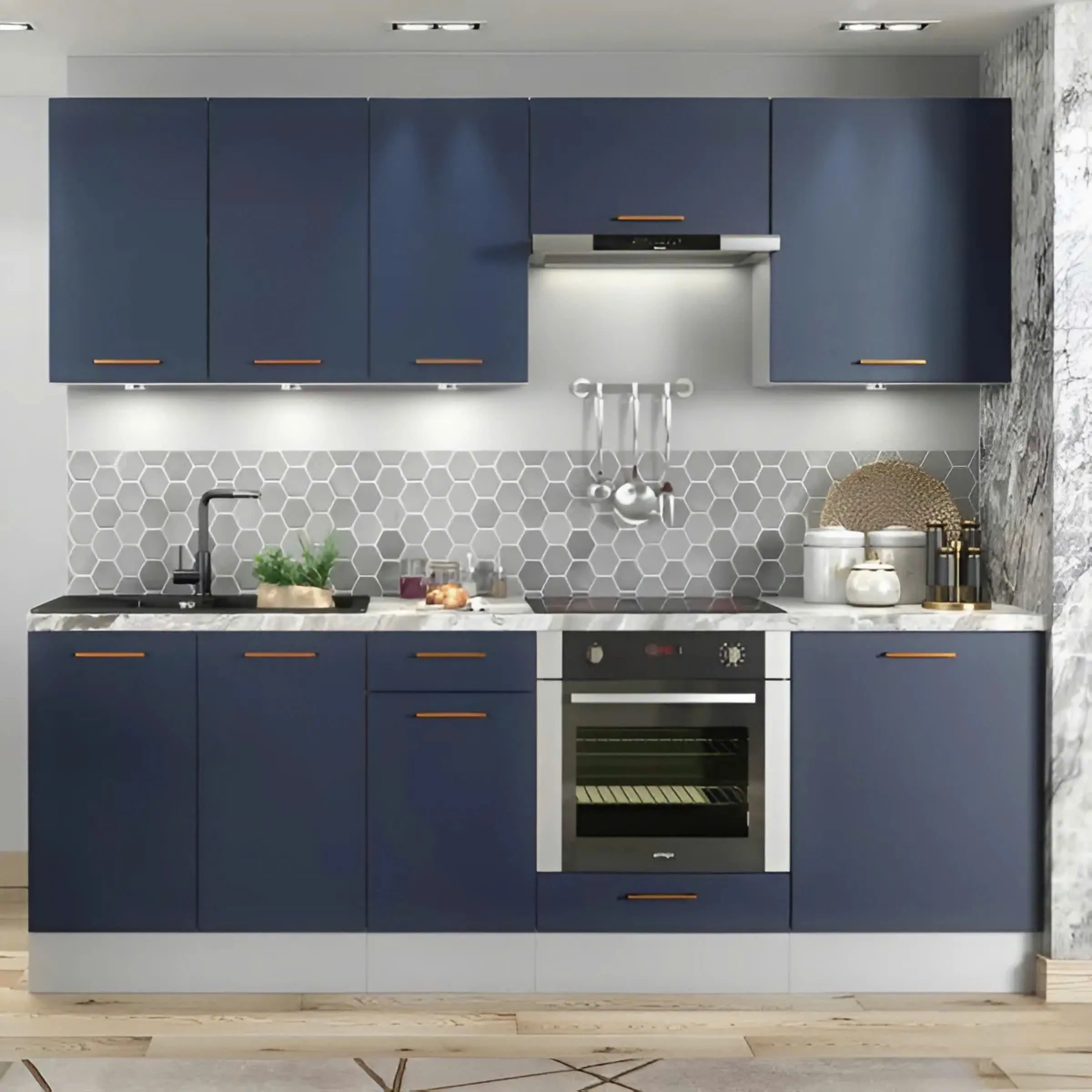 Tủ Bếp Chữ I Hiện Đại Sang Chảnh Giá Rẻ - TB34