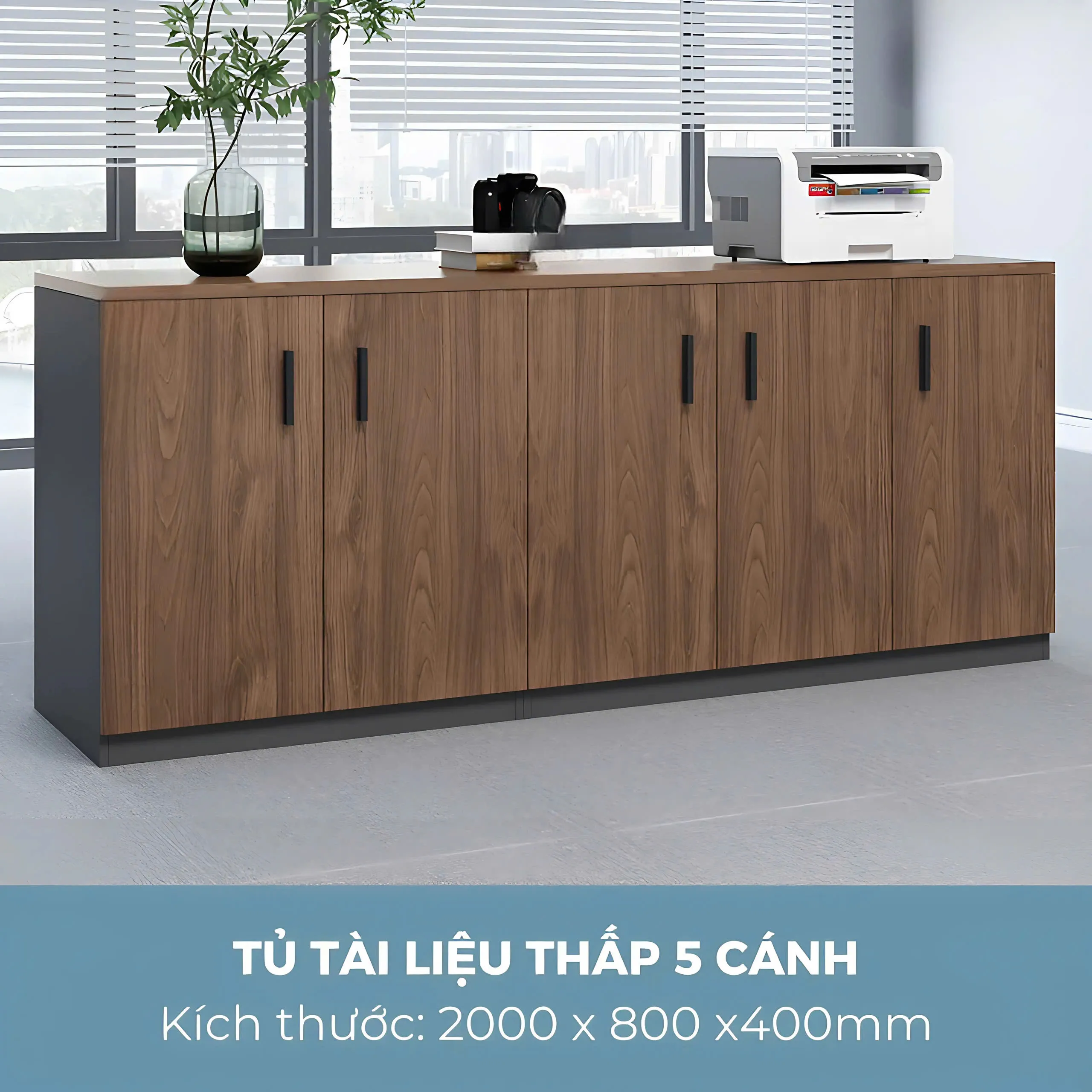 Tủ Tài Liệu Thấp 5 Cánh Tiện Lợi - THS66