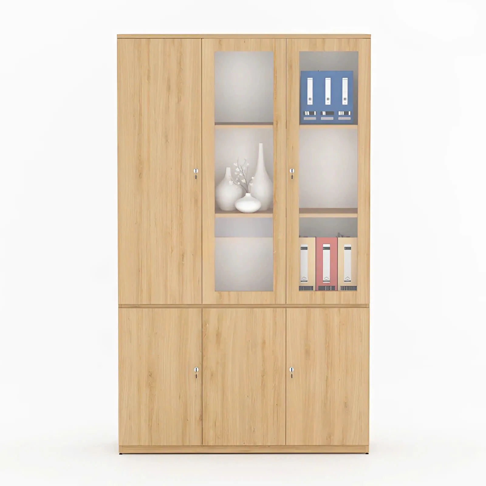 Tủ Tài Liệu 2 Cánh Kính 1 Cánh Gỗ - THS3