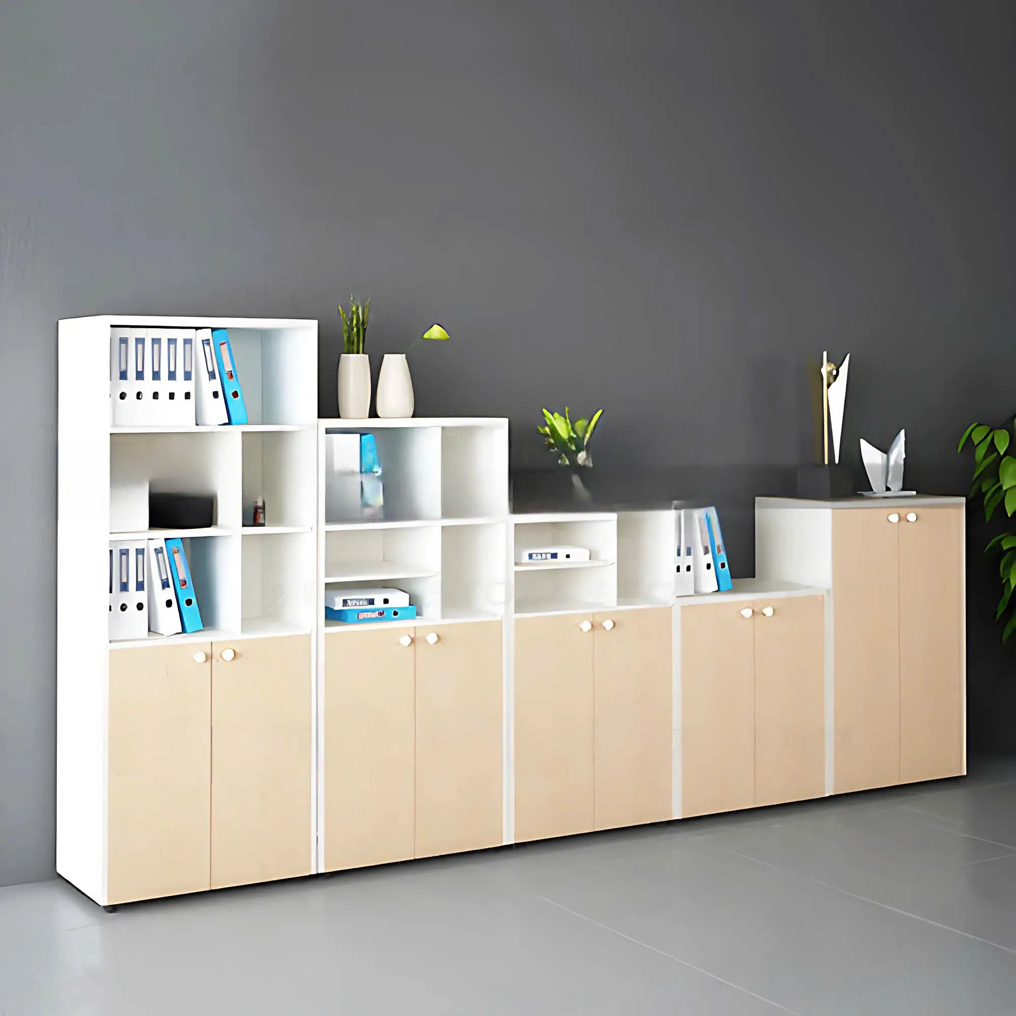 Tủ Tài Liệu Gỗ kệ Bậc Thang - THS264