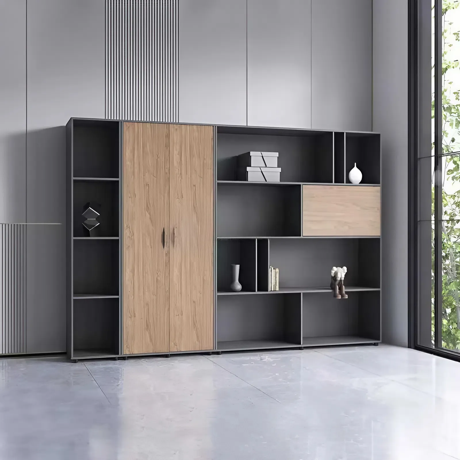 Tủ Hồ Sơ Thiết Kế Cánh Mở Kết Hợp Hệ Hộc Kéo Tiện Lợi - THS340