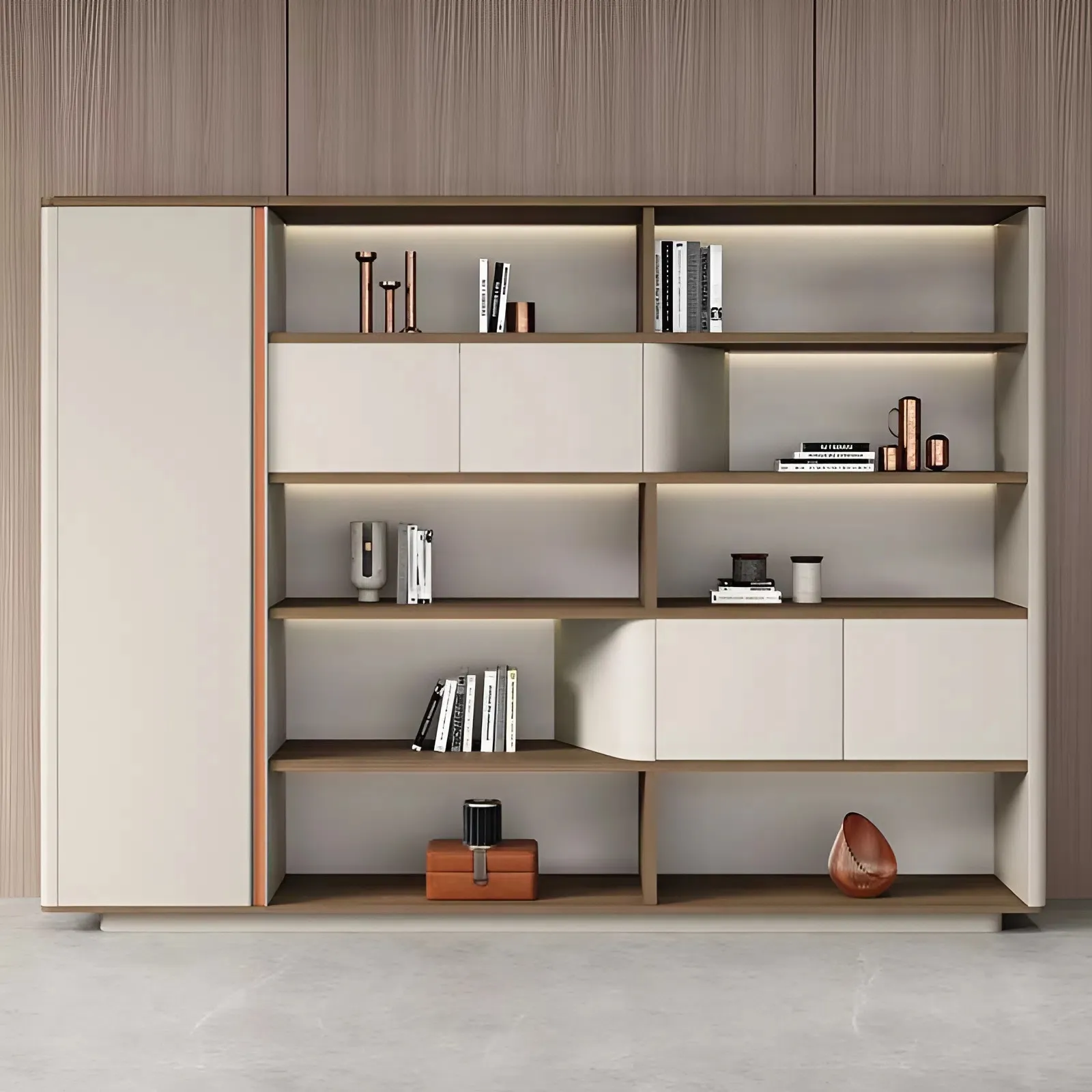 Tủ Hồ Sơ Cánh Kín Phối Ngăn Hở Kiểu Dáng Hình Khối - THS333