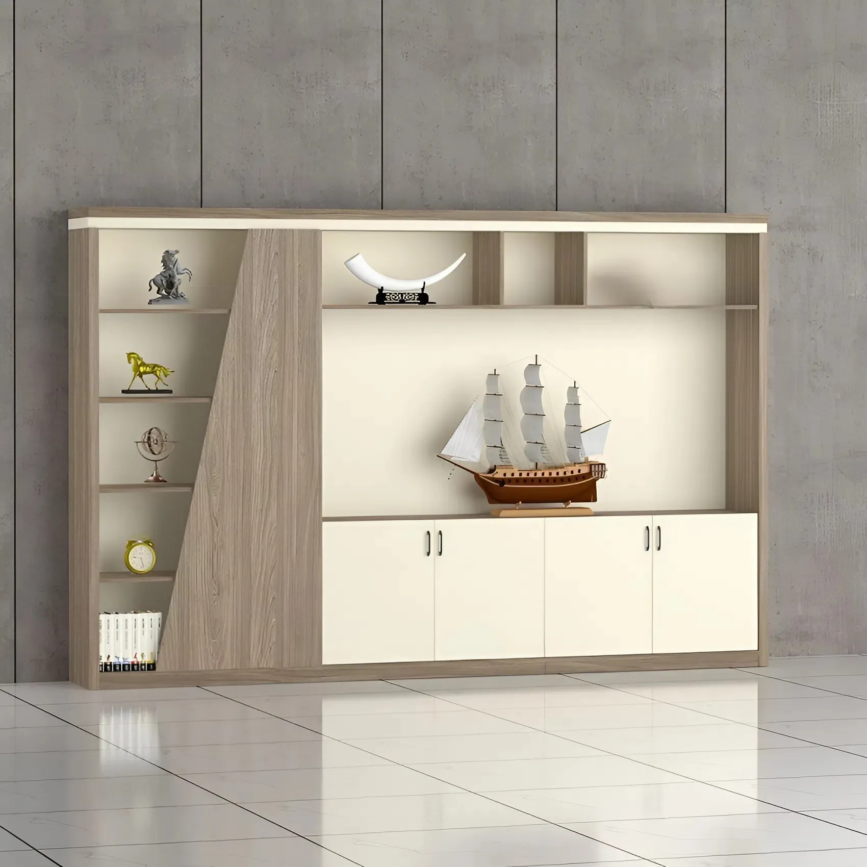 Tủ Hồ Sơ Lãnh Đạo Cao Cấp Thiết Kế Cánh Vát Đối Xứng – THS332