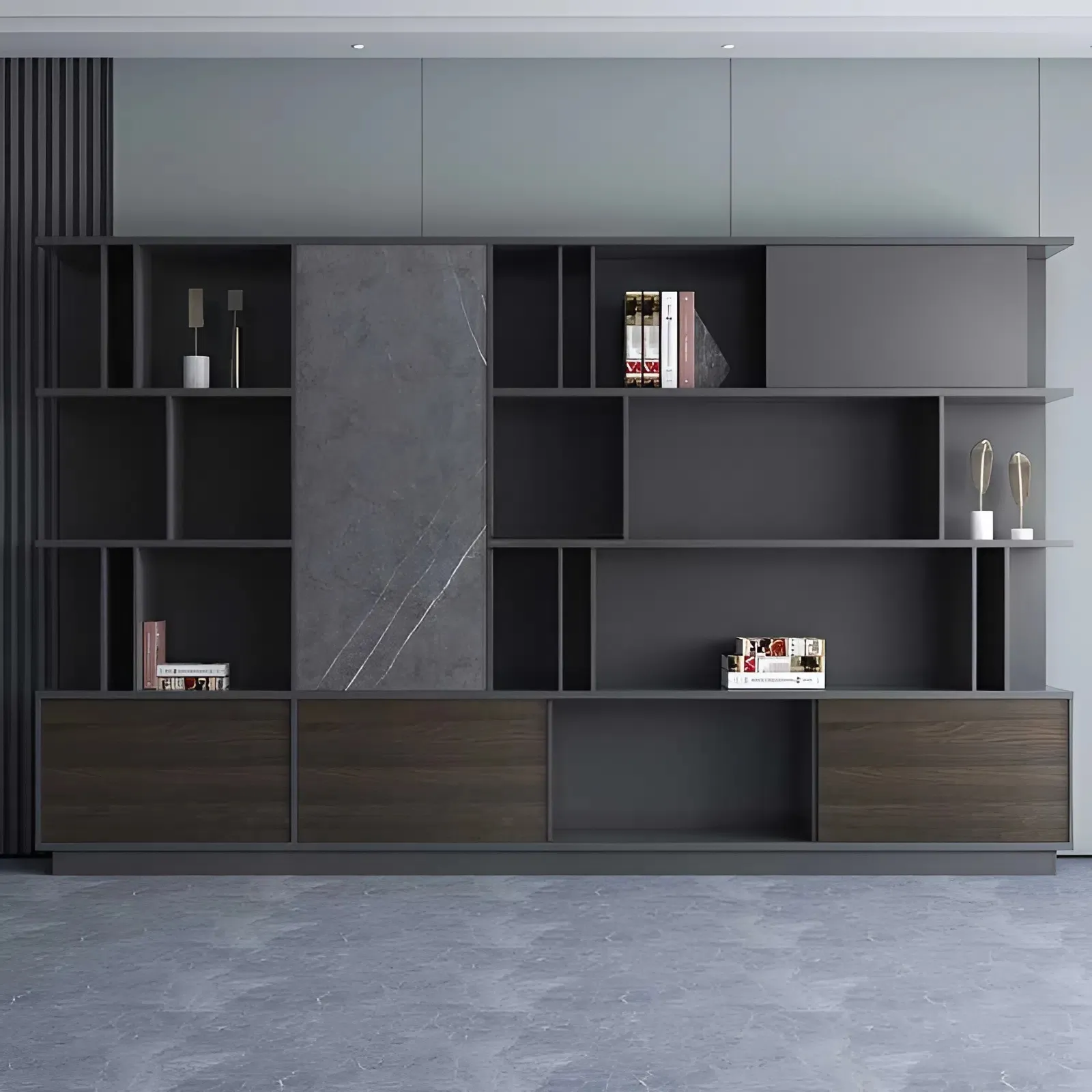 Tủ Hồ Sơ Thiết Kế Ngăn Kệ Hở Giữa Phối Cánh Hiện Đại - THS339