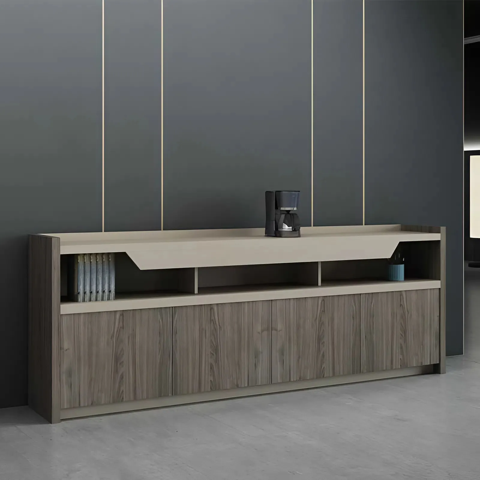 Tủ Hồ Sơ Văn Phòng Kết Hợp Kệ Trang Trí Tiện Dụng – THS327