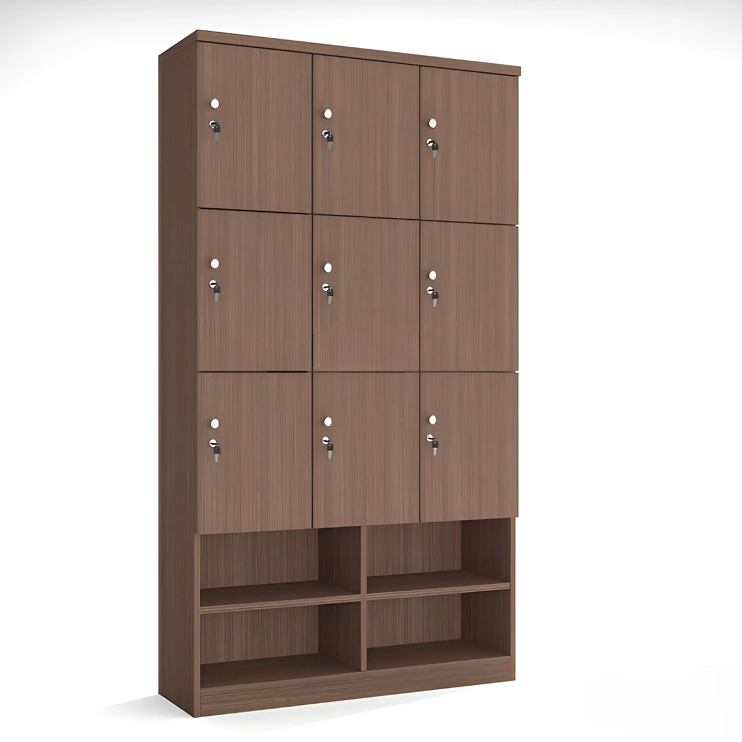 Tủ Locker Gỗ 9 Ngăn Liền Kệ Giày Tầng - TLK7