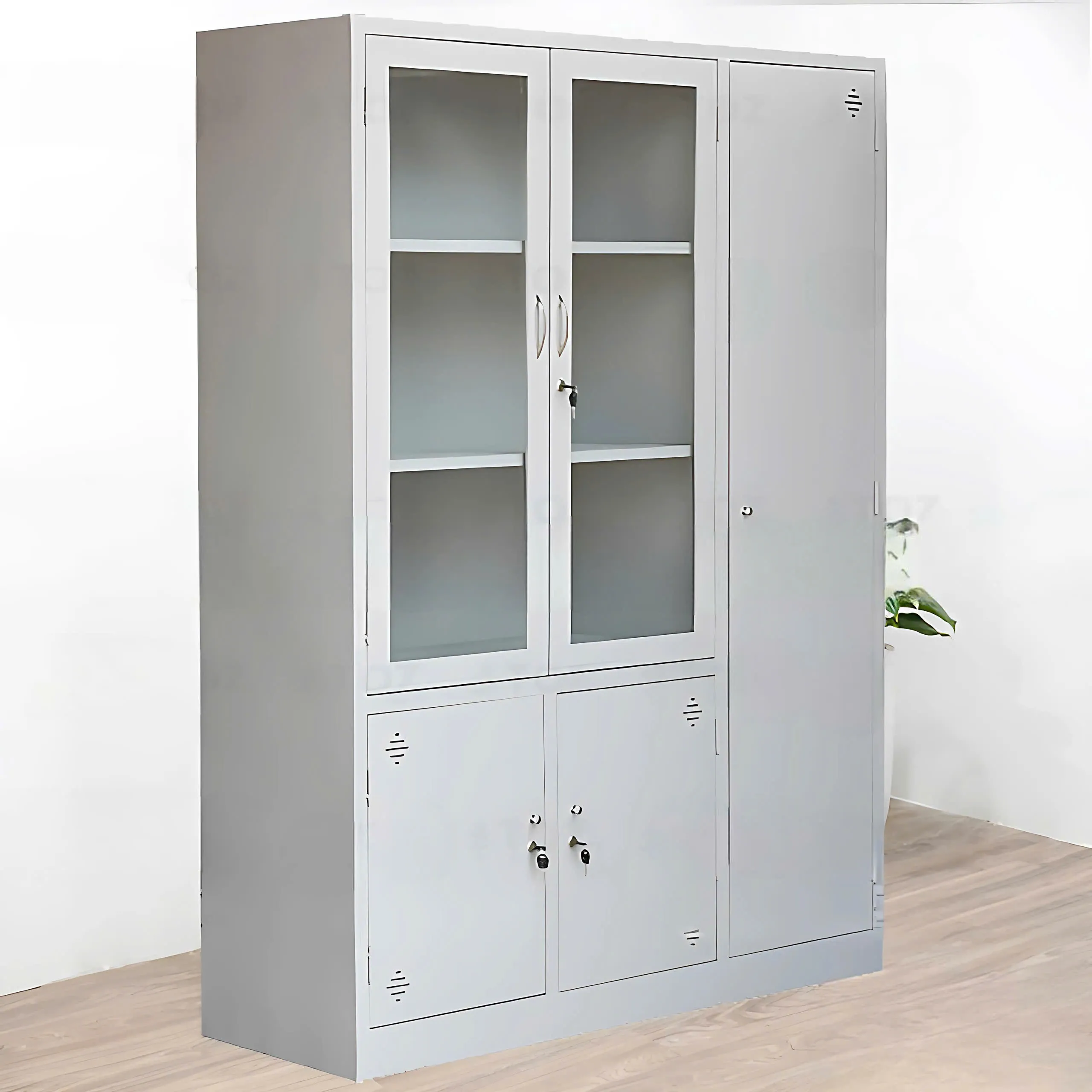 Tủ Locker 2 Cánh Kính 1 Kính Sắt - TLK4