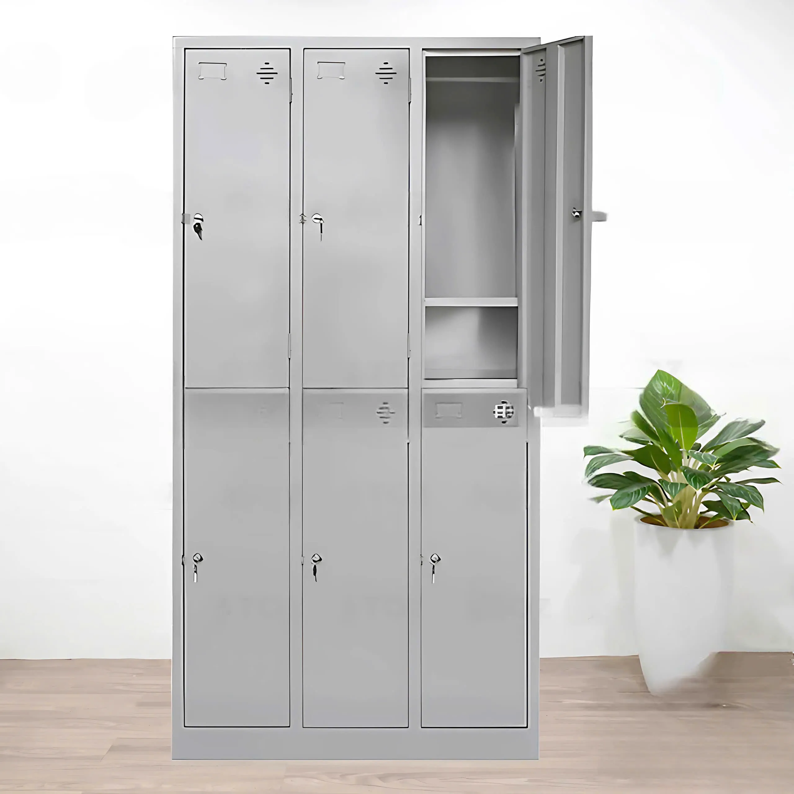 Tủ Locker Bằng Sắt Treo Quần Áo 6 Ngăn - TLK47