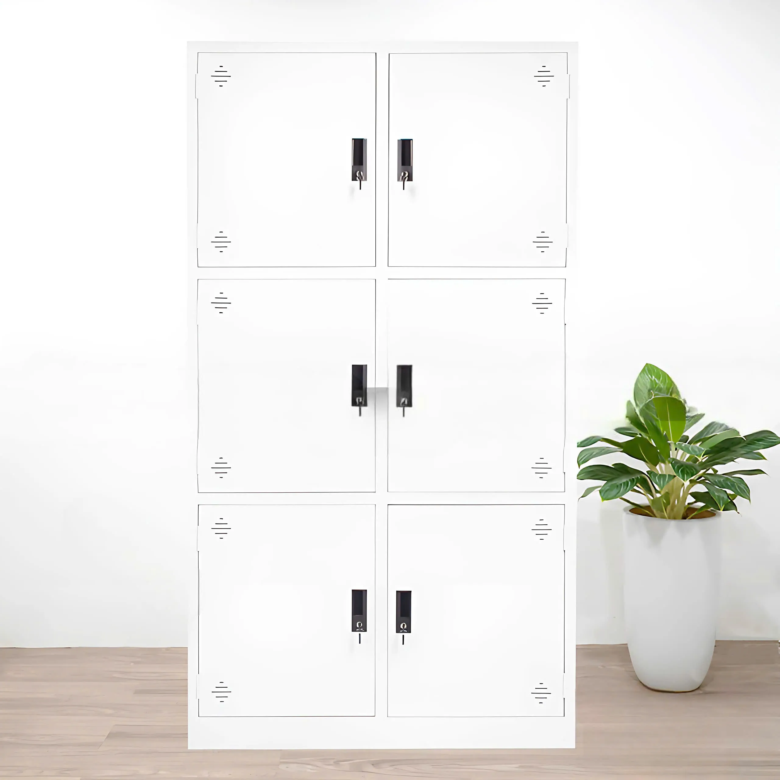 Tủ Locker 6 Ô Khóa Bảo Mật Màu Trắng - TLK48