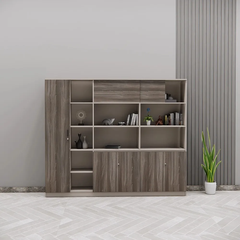 Tủ Tài Liệu Lãnh Đạo Bố Cục Tủ Đứng Kết Hợp Kệ Mở - THS391