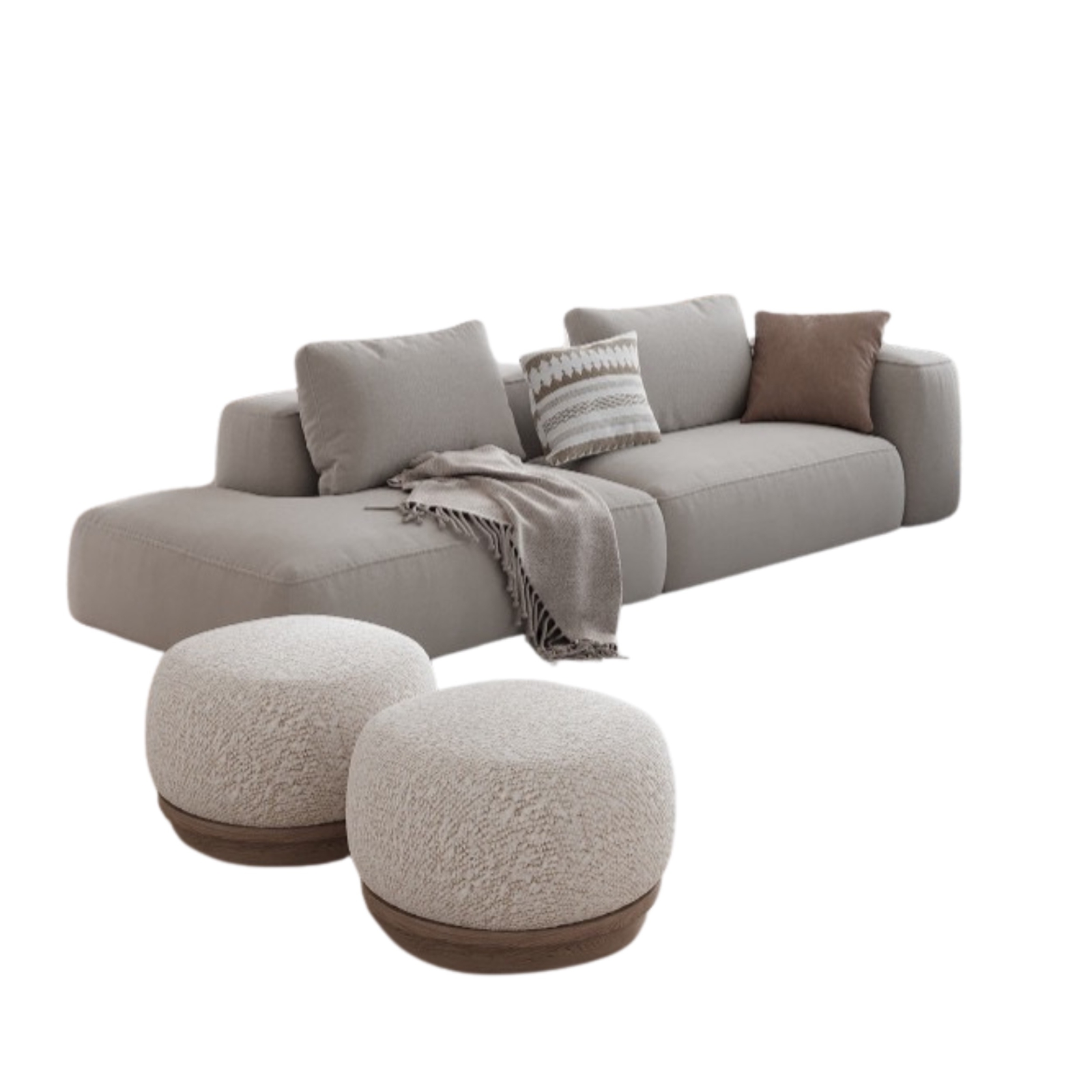 Ghế Sofa Băng Vải Xám Thanh Lịch - SF29