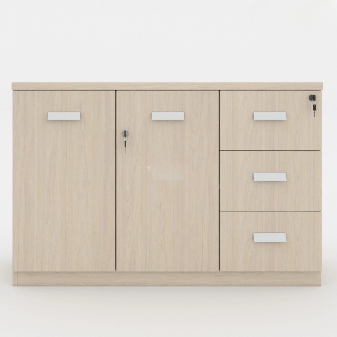 Tủ Gỗ Tài Liệu Thấp 2 Cánh 3 Ngăn - THS132