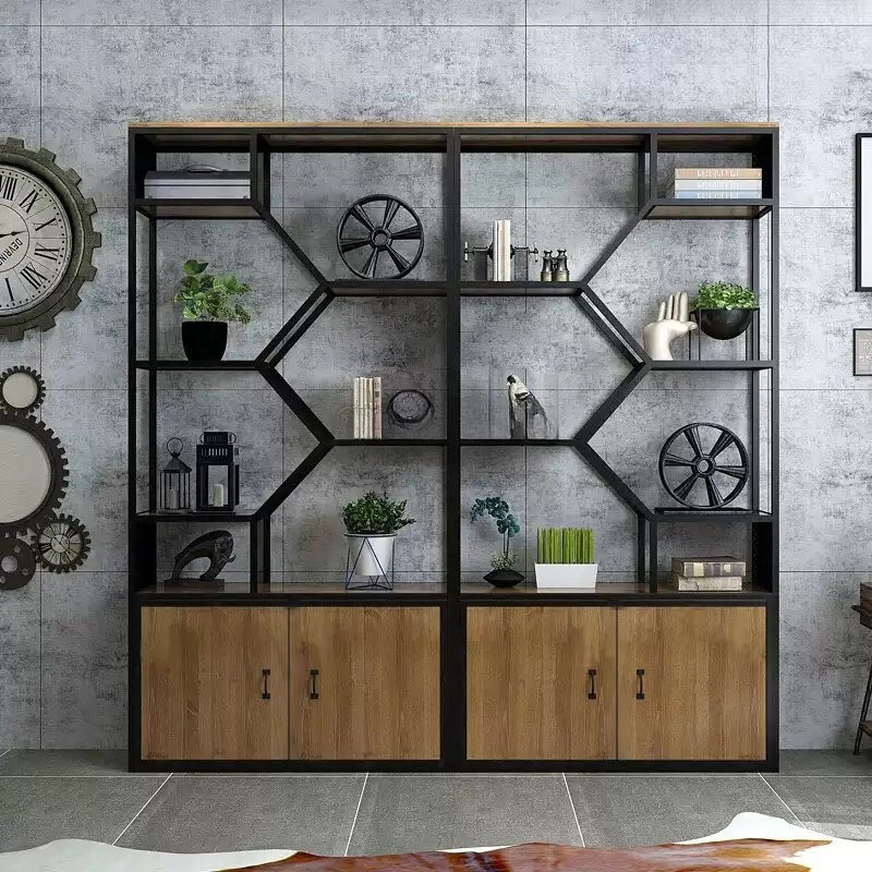 Tủ Tài Liệu Gỗ Tích Hợp Kệ Trang Trí  - THS190