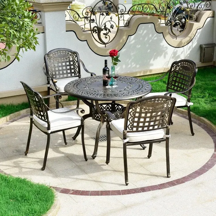 Bộ Bàn Ghế Sân Vườn Nhôm Đúc Bền Bỉ - SV43