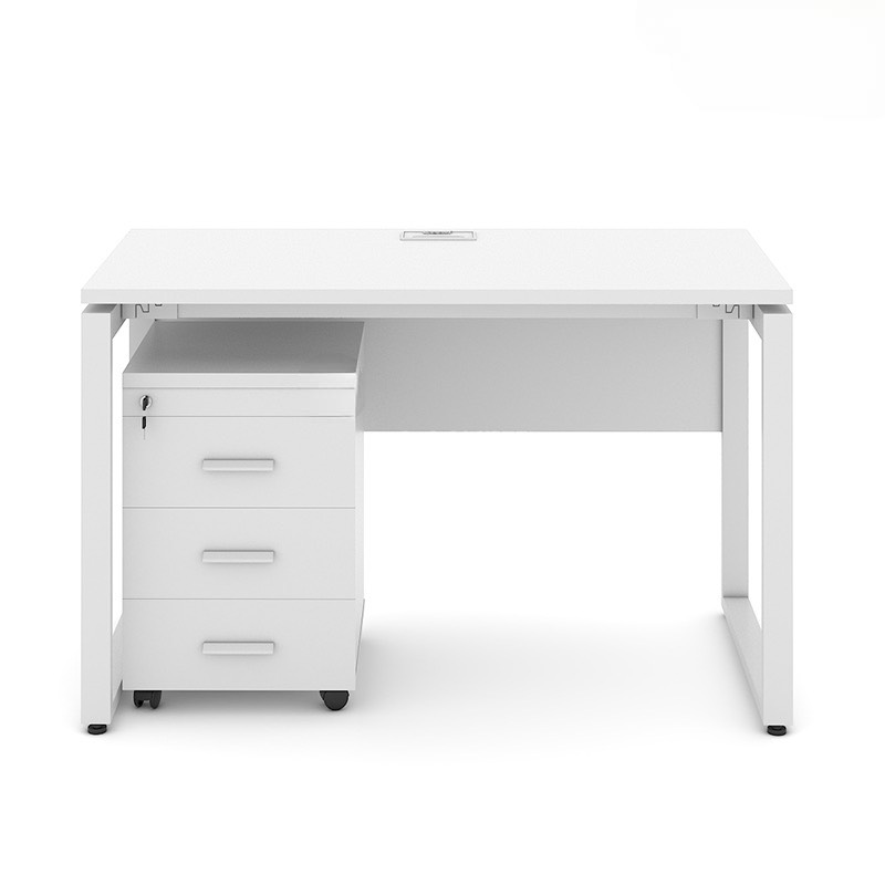 Bàn Làm Việc Chân Sắt Trắng Có Yếm  - BLV72
