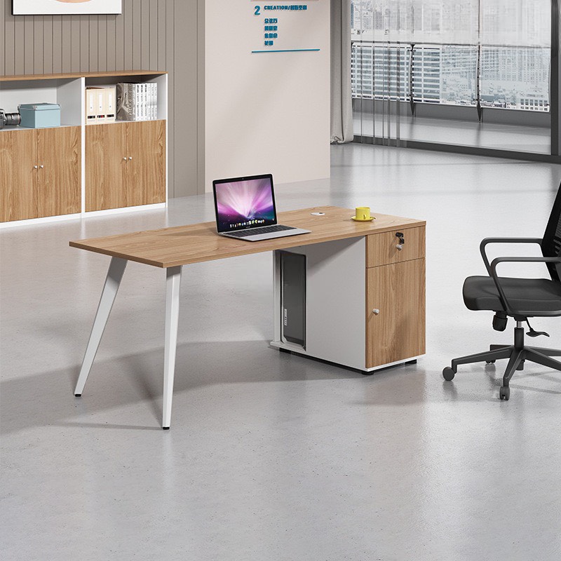 Bàn Làm Việc Chân Đa Giác Kèm Hộc Tiện Lợi - BLV57